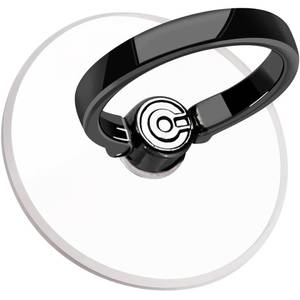 lot 6334 image: Broad Phone Ring Holder - EI Sonador Clear Cell Phone Ring Holder Transparent Stand Finger Grip (2 Black)