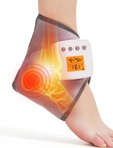 lot 6336 image: CAMECO Cordless Ankle Massager for Pain Relief, Rechargeable Heating Pad Wrap with Vibration Massage for Achilles Tendonitis, 3000 mAh Battery Heated Foot Ankle Brace for Heel Pain Home Office Travel