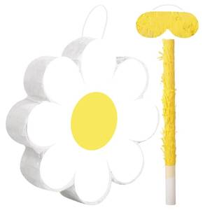 lot 6343 image: Aoriher Daisy Flower Pinata Set Include Bat Blindfold Confetti Tassel Flower Pinata Daisy Hippie Boho Pinata for Birthday Baby Shower Gender Reveal Wedding Floral Party Supplies(Daisies)