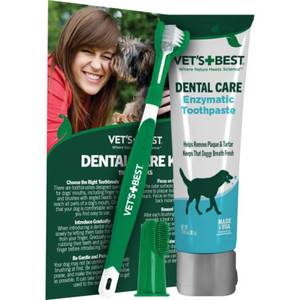 lot 6359 image: Vets Best Dog Toothpaste & Dog Toothbrush, Dental Kit, Plaque Remover for Teeth, Whitens Teeth, Freshens Canine Breath, Veterinarian Formula, Finger Toothbrush Included