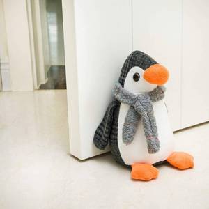 lot 6361 image: Marwood Cute Door Stopper Decorative Door Stops for Home and Office, Penguin Weighted Interior Doorstop Fabric Stuffed Animal Door Stopper Floor Decorative