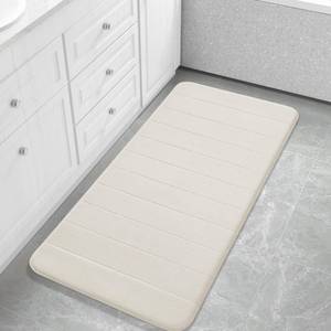lot 6374 image: Yimobra Long Bath Mat 44x24, Super Soft Quick Dry Memory Foam Bathroom Rug, Water Absorbent, Non Slip Backing Machine Washable for Tub Shower, Thick Comfort Support, Cream