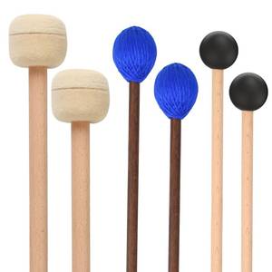 lot 6378 image: 3 Pairs Blue Hard Yarn Head Keyboard Marimba Mallets,Black Rubber Bell Mallets,Felt Head Timpani Mallet,Bass Drum Stick Glockenspiel Sticks Xylophone Mallet with Wood Handles for Percussion Instrument