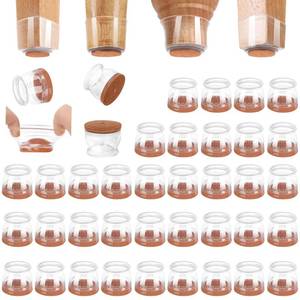 lot 6379 image: CHUNZEXI 24 Pack Chair Leg Floor Protectors for Hardwood Floors, Silicone Felt Covers Pads Caps, Protect Wood Furniture Feet Floors Noise Reduce and Scratch (Universal Large & Clear)