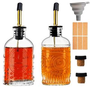 lot 6385 image: gegewawa Glass Coffee Syrup Dispenser Bottles Set 2 Pack 7 OZ, Simple Syrup Bottles with Metal Pour Spout, Syrup Dispenser for Coffee Bar Accessories for Maple Honey Syrup Oil and Sauces ONLY 1 BOTTLE