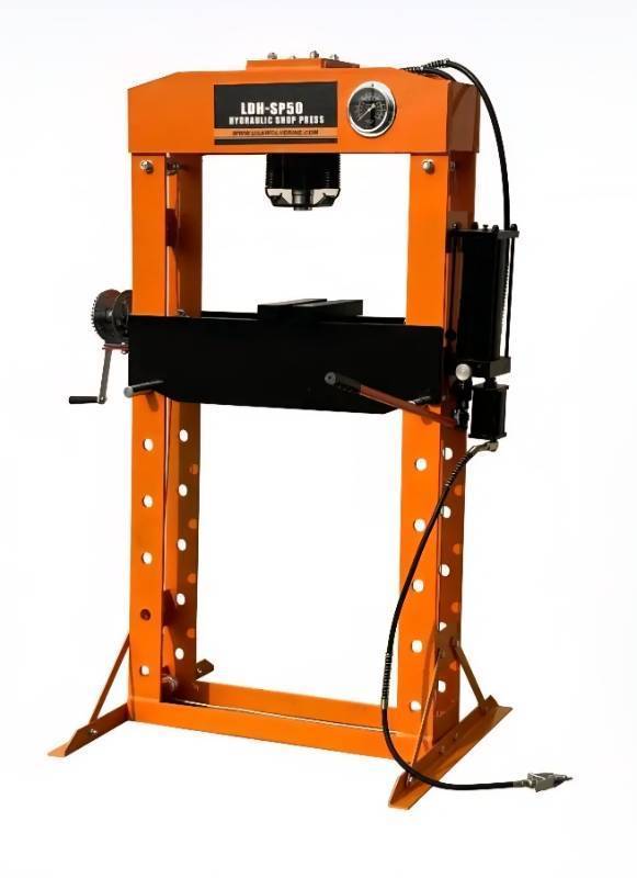 lot 3110 image: UNUSED LandHonor LHR-SP50 50 Ton Hydraulic Shop Press - Flexible DualMode Operation Supports Both Pneumatic and Manual Operation Modes