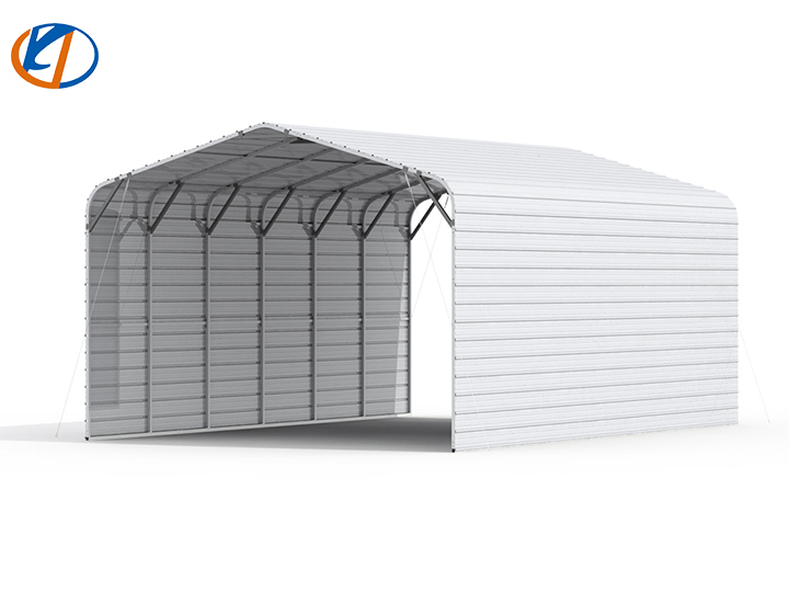 lot 6026 image: Unused KJ 20ft X 30ft Metal Garage - K2030 - Cream