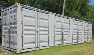 lot 1047 image: One Way Use - 40 Long High Cube Container with Double Rear & Four (4) Side Double Doors - Used One Time To Ship To Mother Road Auctions & Sales -Weather, Rodent & FireproofDelivery Available