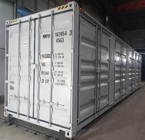 lot 1050 image: One Way Use - 40 Long High Cube Container with Double Rear & Four (4) Side Double Doors - Used One Time To Ship To Mother Road Auctions & Sales -Weather, Rodent & FireproofDelivery Available