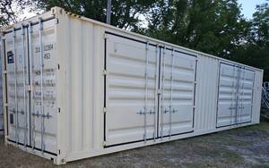 lot 1051 image: One Way Trip 40 Long Tall High Cube Container with Double Rear & Two (2) Side Double Doors - Used One Time To Ship To Mother Road Auctions & SalesWeather, Rodent & FireproofDelivery Available