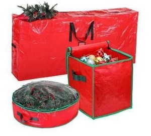 lot 34850 image: Windyun 3 pcs Christmas Storage Bags, 9ft Tree Bag, Wreath Bag, Ornament Bag