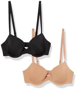 lot 34851 image: Amazon Essentials Womens Demi Cup Microfiber Bra with Adjustable Straps - Pack of 2, 32A