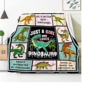 lot 34876 image: Dinosaur Lover Fleece Throw Blanket