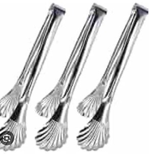 lot 34882 image: Stainless Steel Shell Design Buffet Tongs - Set of 3