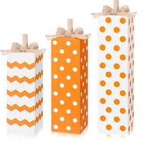 lot 34885 image: Orange Polka Dot Fall Decorative Block Set