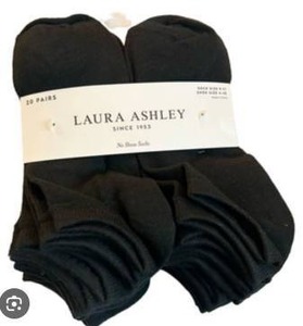 lot 34886 image: Laura Ashley 10 Pair Black No Show Socks