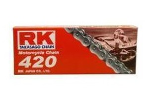 lot 34929 image: RK Racing Chain M420-98 (420 Series) 98-Links Standard Non O-Ring Chain with Connecting Link