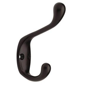 lot 34960 image: Liberty 3 W in. Heavy Duty Coat And Hat Hook - Flat Black - 10 Pack