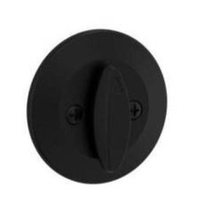 lot 34968 image: Kwikset One Sided Deadbolt, Matte Black, 2 Pack
