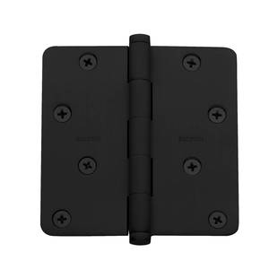 lot 34969 image: Baldwin 1140190I 0.62 in. Radius Corner Hinge  Satin Black - 4 x 4 inch, 3 Pack