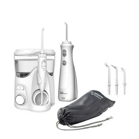 lot 42312 image: Waterpik Ultra Plus and Cordless Pearl Water Flosser Combo Pack - Retail $120