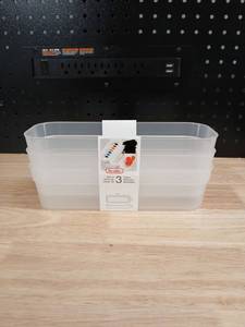 lot 40427 image: Sterilite 3-Piece Clear Storage Container Set - Retail $12
