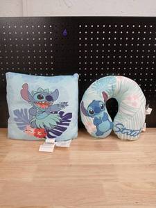 lot 40434 image: Disney Stitch Tropical Pillow & Neck Pillow Set - Retail $25