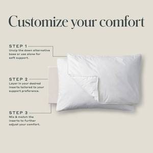 lot 40443 image: StandardQueen Medium Machine Washable Customizable Feather and Down Bed Pillow Insert White - Casaluna�� - Retail $20