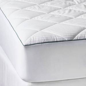 lot 40469 image: Queen Cool Plush Cooling Mattress Pad - Casaluna�� Hypoallergenic, Waterproof, Fits 18 Depth, 300 Thread Count - Retail $49