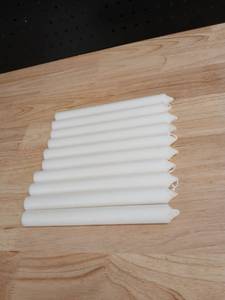 lot 40491 image: Set of 10 White Taper Candles - Retail $15