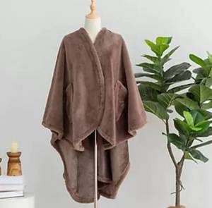 lot 40502 image: Berkshire Grace Fur and Loftmink Wearable Throw. Grey not Brown as Shown in Stock Photo  - Retail $55