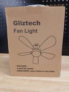 lot 40507 image: Gliztech Smart Ceiling Fan Light Kit - Retail $45
