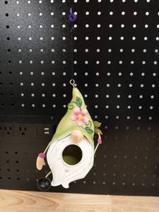 lot 40511 image: Decorative Teardrop Birdhouse with Floral Detail - Retail $18