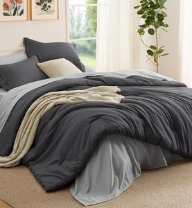 lot 40516 image: Bedsure Twin XL Comforter With Sheets. Grey - Retail $42