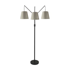 lot 2182 image: allen  roth 80-in Bronze 4-way Multi-head Floor Lamp with Fabric Shade