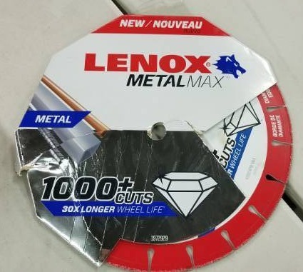 lot 2193 image: Lenox Tools 1972929 METALMAX Diamond Edge Cutoff Wheel, 14 x 1