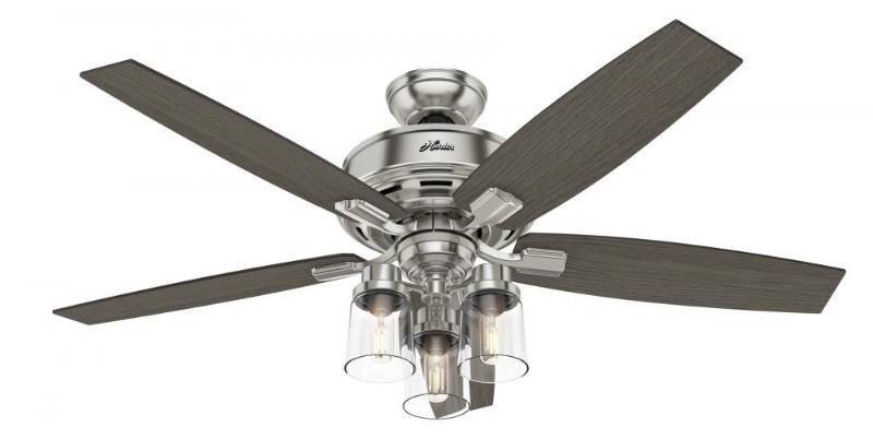 lot 2195 image: Bennett Collection 52&quot 3 Light - Brushed Nickel