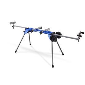 lot 2197 image: Adjustable Miter Saw Stand Heavy Duty Steel Wheels Compact Folding Design