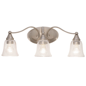 lot 2215 image: Kichler Hamden 3-Light 23-in Brushed Nickel Bell Vanity Light Bar