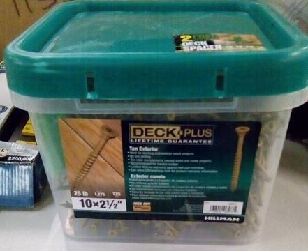 lot 2236 image: Deck Plus #10 x 2-12-in Tan Ceramic Deck Screws (25-lbs)