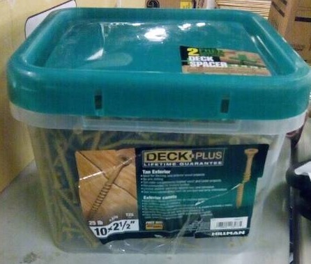 lot 2237 image: Deck Plus #10 x 2-12-in Tan Ceramic Deck Screws (25-lbs)