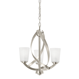 lot 2238 image: Kichler Lighting Layla 3-Light Brushed Nickel Chandelier