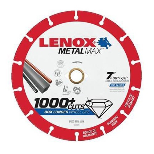 lot 2254 image: Lenox Tools 1972924 METALMAX Diamond Edge Cutoff Wheel, 7 x 78
