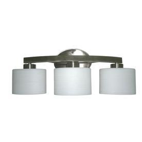 lot 2279 image: allen  roth 3-Light Merington Brushed Nickel Bathroom Vanity Light