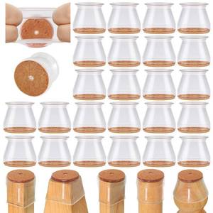 lot 8538 image: VIUME 24 Pcs Chair Leg Floor Protectors for Hardwood Floors Silicone Covers to Protect Wood Tile Floors Felt Pads Furniture Leg Caps Anti-Scratch Reduce Noise (Fit1.3-2)