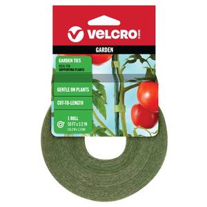 lot 8542 image: VELCRO Brand VEL-30071-USA ONE-WRAP Garden Ties  Plant Supports for Effective Growing  Strong Grips are Reusable and Adjustable  Cut-to-Length, 50 ft x 12 in, Green-Recycled Plastic