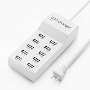 lot 8553 image: 10-Port USB hub 50W10A Multi USB Port hub for iPhoneiPadSamsung Galaxy Note Tablet Android Smartphone(White)