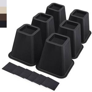 lot 8559 image: ANNKUT 6 Inch Heavy Duty Bed Risers, Furniture Risers for Desk, Chair, Table or Sofa, Couch Lift Risers, Supports up to 2200 lbs per Leg(6 Pack Black)