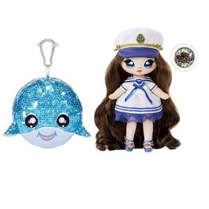 lot 8567 image: Na Na Na Surprise 2-in-1 Fashion Doll and Sparkly Sequined Purse Sparkle Series Sailor Blu, 7.5 Sailor Doll , Blue ( Packaging May Vary )