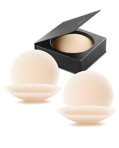 lot 8571 image: VOCH GALA Nipple Covers for Women-Seamless and Sheer Adhesive Silicone Nipple Pasties for Women Reusable, Sticky Breast Petals Creme
